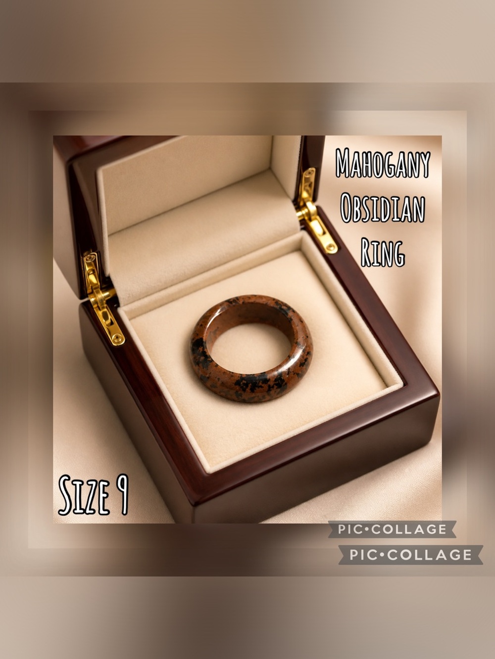Mahogany Obsidian Stone Ring - Size 9 - Crystal